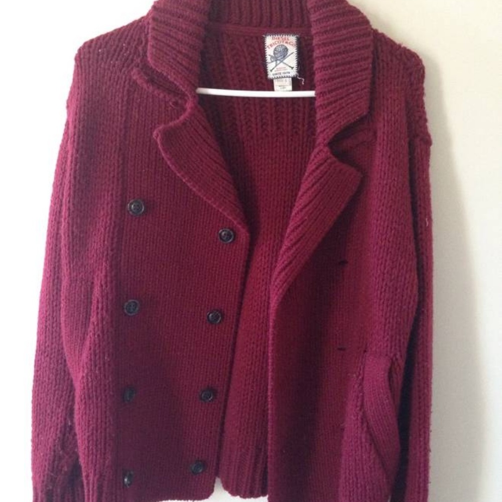 Diesel Red Woven Blazer